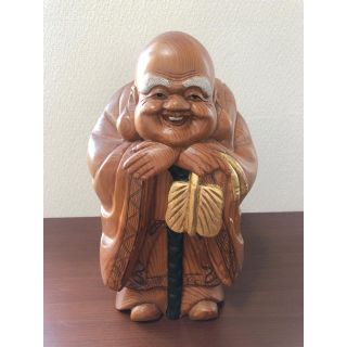 布袋尊 布袋様 七福神 木彫り 置物(置物)