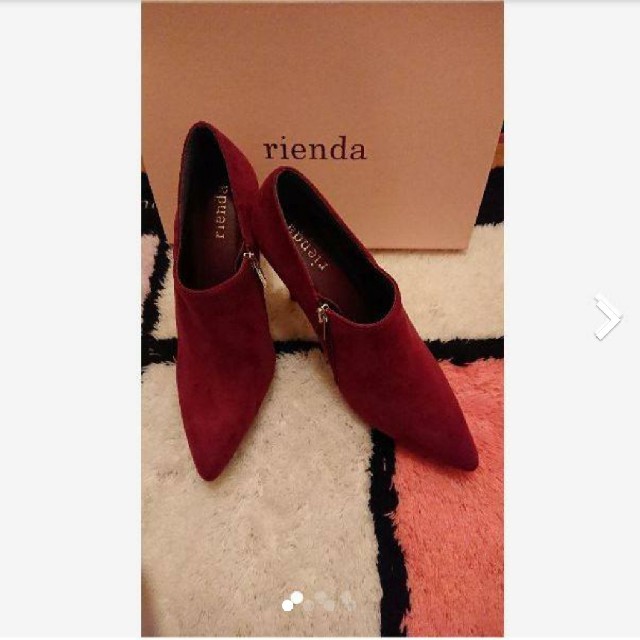 rienda(リエンダ)のrienda　リエンダ　ブーティ　レッド　赤　L レディースの靴/シューズ(ブーティ)の商品写真