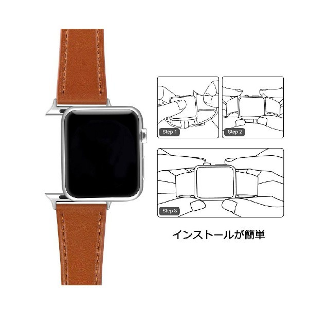 Apple Watch(アップルウォッチ)の38/40㎜ Apple Watch用 本革ベルト アップルウォッチ レザー スマホ/家電/カメラのスマホ/家電/カメラ その他(その他)の商品写真