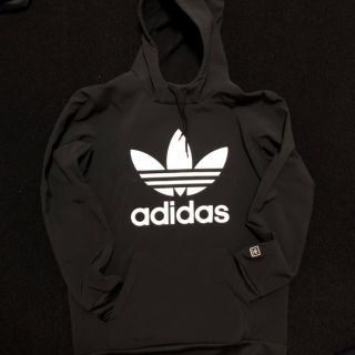 adidas デカロゴ スノーボンディングジャケットパーカー ウェア 黒白 S