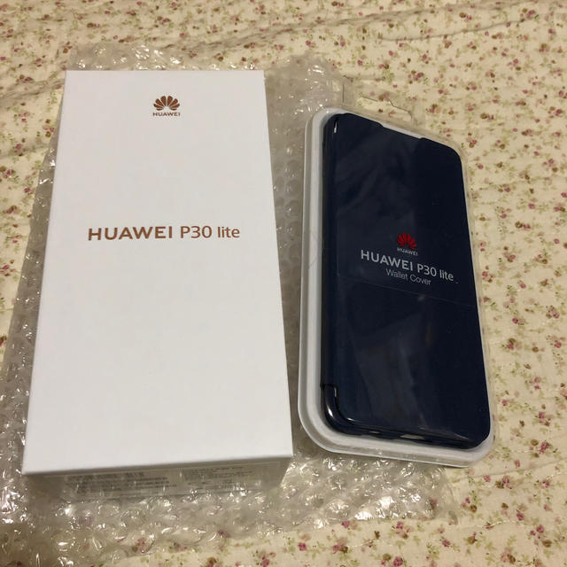 HUAWEI P30 lite ブラック未開封新品 ケース付きスマートフォン/携帯電話