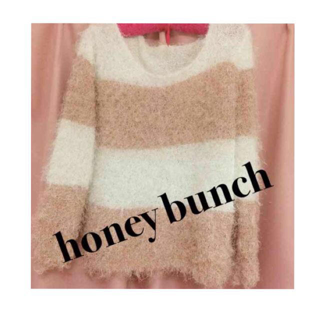 Honey Bunch(ハニーバンチ)のふわふわシャギーニット♡ピンクボーダー レディースのトップス(ニット/セーター)の商品写真