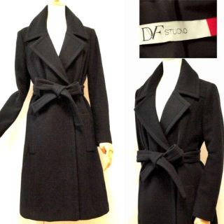 ダイアンフォンファステンバーグ(DIANE von FURSTENBERG)の【10/9迄✨SALE】DVF ★ウールトレンチ風ロングコート黒/2(トレンチコート)