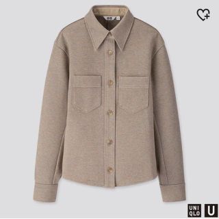 ユニクロ(UNIQLO)のUNIQLO　U　ジャージーダブルポケットシャツ　ユニクロユー　ベージュ　M(シャツ/ブラウス(長袖/七分))