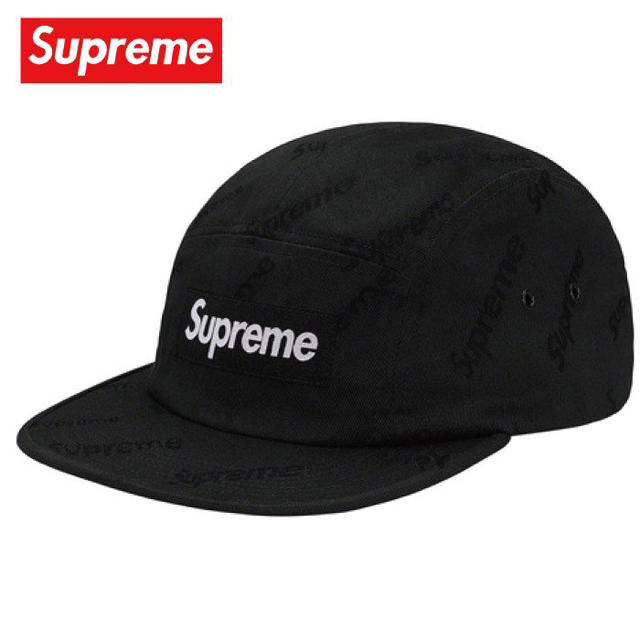 クロネコヤマトご購入後Supreme Jacquard Logos Twill Camp Cap 黒