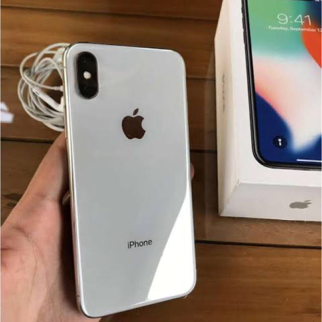 美品 - iPhone iPhone シルバー 64GB SIMフリー X スマートフォン本体