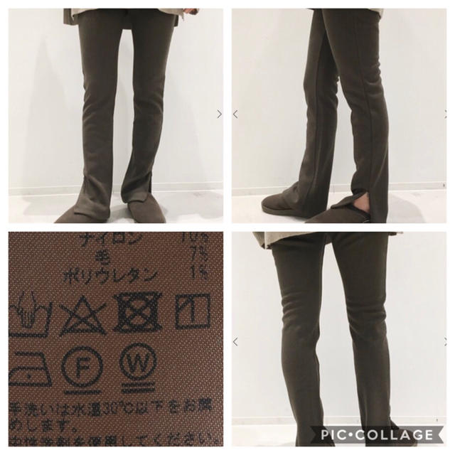 L'Appartement DEUXIEME CLASSE(アパルトモンドゥーズィエムクラス)のL'Appartement Wool Zip Leggings ベージュ レディースのレッグウェア(レギンス/スパッツ)の商品写真