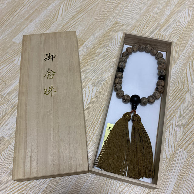 念珠　素挽縞鉄刀木　縞黒檀仕立 その他のその他(その他)の商品写真