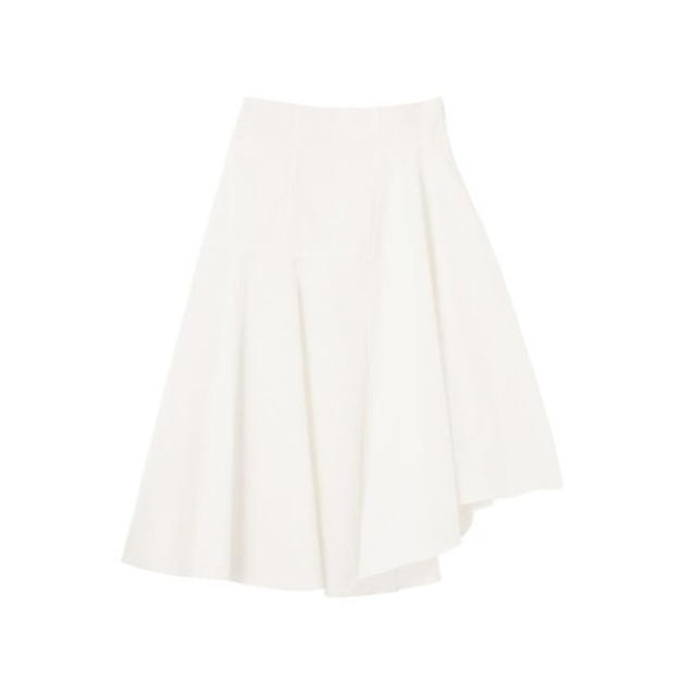LagunaMoon(ラグナムーン)のラグナムーン ハイウエストアシンメトリースカート 白 レディースのスカート(ひざ丈スカート)の商品写真