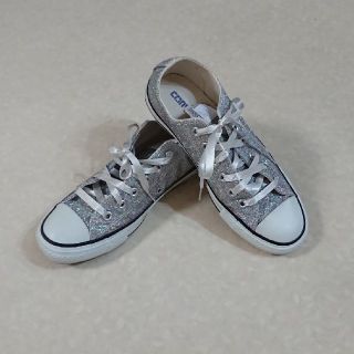 コンバース(CONVERSE)の☆CONVERSE シルバーラメ・グリッター スニーカー美品☆(スニーカー)