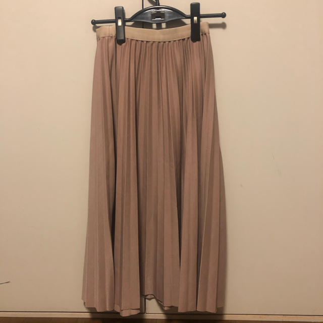 チュールプリーツスカート ピンクベージュ レディースのスカート(ロングスカート)の商品写真