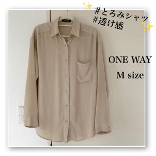 ワンウェイ(one*way)のONE WAY♡とろみシャツ♡長袖♡ベージュ♡シースルー♡ワンウェイ(シャツ/ブラウス(長袖/七分))