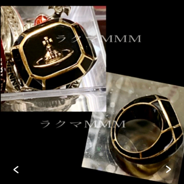 Vivienne Westwood - ミルトン リング/ブラック×ゴールド/13 Vivienne Westwood - ミルトン リング/ブラック×ゴールド/13