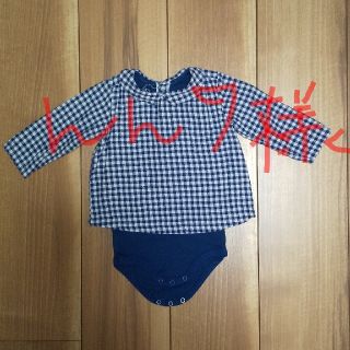 プチバトー(PETIT BATEAU)の☆nn7様専用☆プチバトー 6M 67㎝ ギンガムチェック(ロンパース)