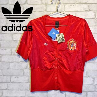 アディダス(adidas)の☆新品未使用品☆ adidas カーディガン ベスト 赤色 ☆Mサイズ☆(カーディガン)