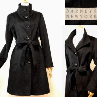 バーニーズニューヨーク(BARNEYS NEW YORK)の【10/9迄✨SALE】BARNEYS NY★20万/ピュアカシミアコート黒(ロングコート)