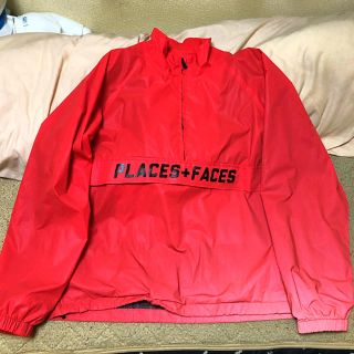 オフホワイト(OFF-WHITE)のPLACES+FACES リフレクターナイロンジャケット レッド(ナイロンジャケット)