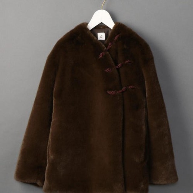 roku 6 FAKE FUR CHINA OUTER コート 36 美品 ロク毛皮/ファーコート