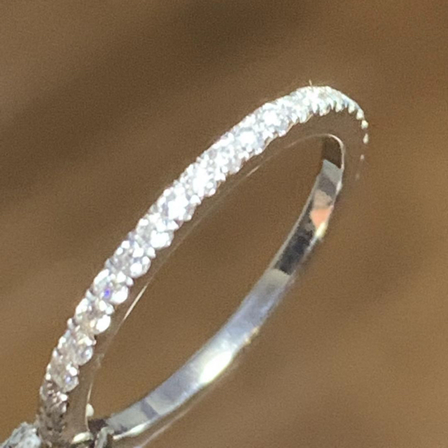 ハーフエタニティ モアサナイト ダイヤモンド リング k18 レディースのアクセサリー(リング(指輪))の商品写真