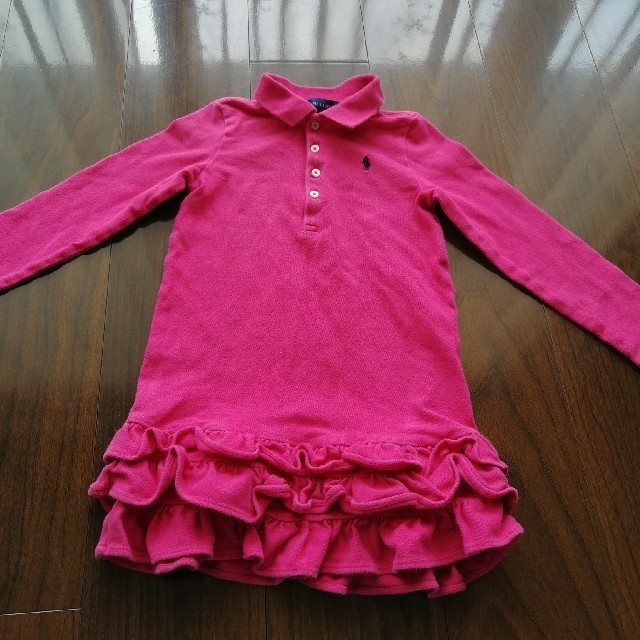 POLO RALPH LAUREN(ポロラルフローレン)のラルフローレン　キッズ　ワンピース　ポロシャツ　ピンク色　115cm キッズ/ベビー/マタニティのキッズ服女の子用(90cm~)(ワンピース)の商品写真