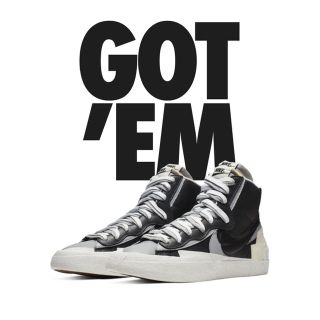 ナイキ(NIKE)のNike Blazer Mid sacai Black Grey 26.5cm(スニーカー)