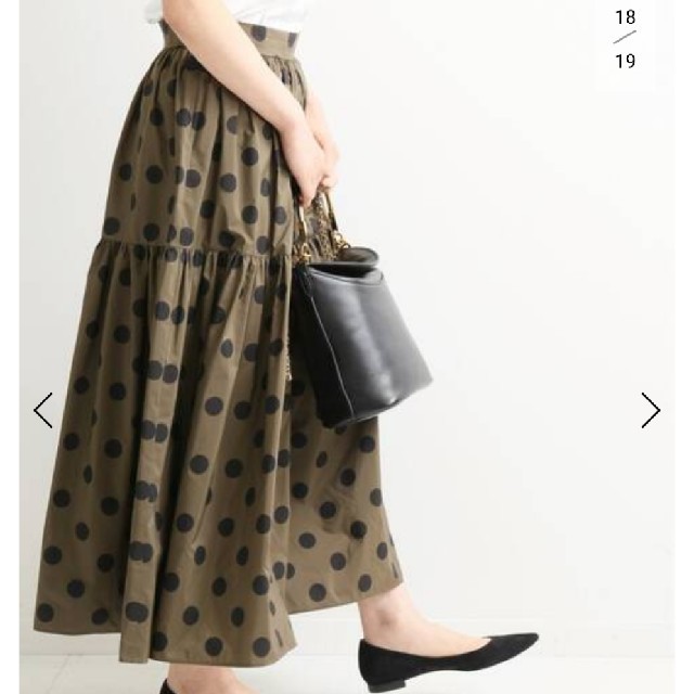 IENA(イエナ)のELIE様専用 ドットギャザーティアードスカート レディースのスカート(ロングスカート)の商品写真