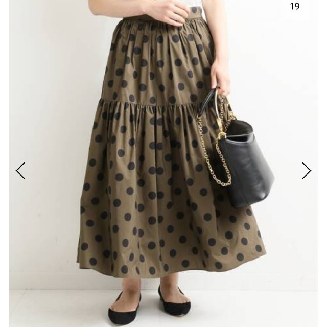 IENA(イエナ)のELIE様専用 ドットギャザーティアードスカート レディースのスカート(ロングスカート)の商品写真