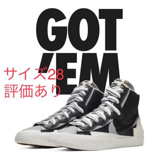 ナイキ(NIKE)のSAKAI×ナイキ ブレザーMID BLACK/WOLE GREY(スニーカー)