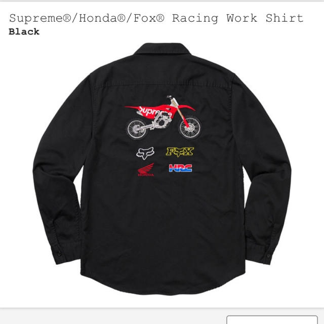 BlackSIZESupreme/Honda/Fox Racing Work Shirt Lサイズ