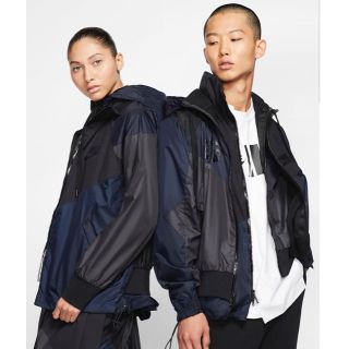 サカイ(sacai)のXL Nike Sacai Hooded Anorak 黒 国内正規品(ナイロンジャケット)