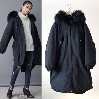 EMODA - EMODA エモダ オーバー フーディ カーブ コート 2018AW 黒