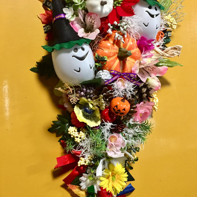 20％のお値引き‼️お花屋さんが作った56cmの超特大ハロウィンリース ハンドメイドのフラワー/ガーデン(リース)の商品写真