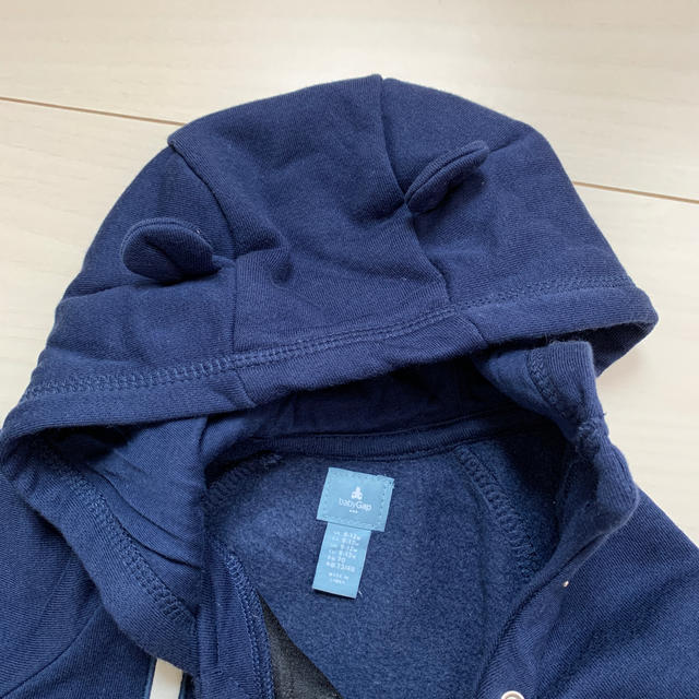 babyGAP(ベビーギャップ)のGAPロゴパーカー　70 キッズ/ベビー/マタニティのベビー服(~85cm)(カバーオール)の商品写真