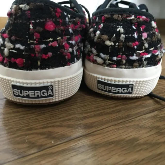 SUPERGA(スペルガ)の新品未使用タグ付きスペルガツイードスニーカー37黒ピンク白23.5-24位 レディースの靴/シューズ(スニーカー)の商品写真