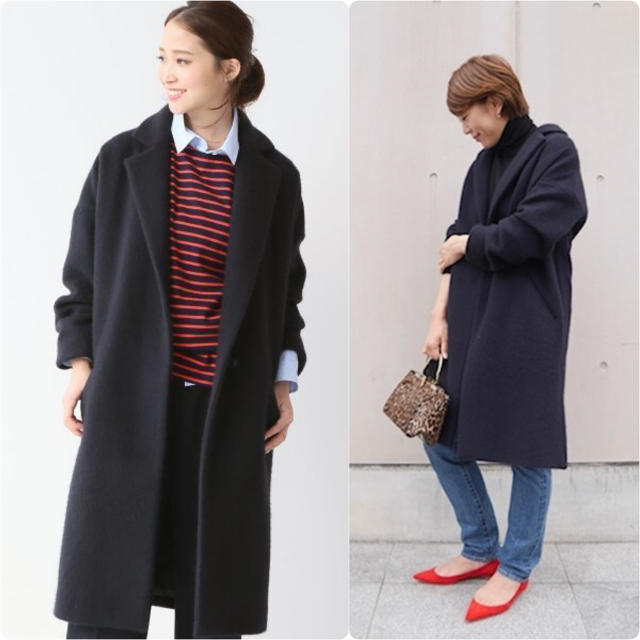 L'Appartement DEUXIEME CLASSE(アパルトモンドゥーズィエムクラス)の★美品　32PARADIS CASHMERE コート　【即完売品★入手困難】紺色 レディースのジャケット/アウター(チェスターコート)の商品写真