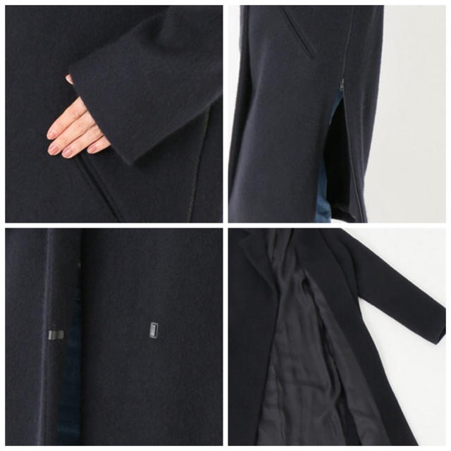 L'Appartement DEUXIEME CLASSE(アパルトモンドゥーズィエムクラス)の★美品　32PARADIS CASHMERE コート　【即完売品★入手困難】紺色 レディースのジャケット/アウター(チェスターコート)の商品写真