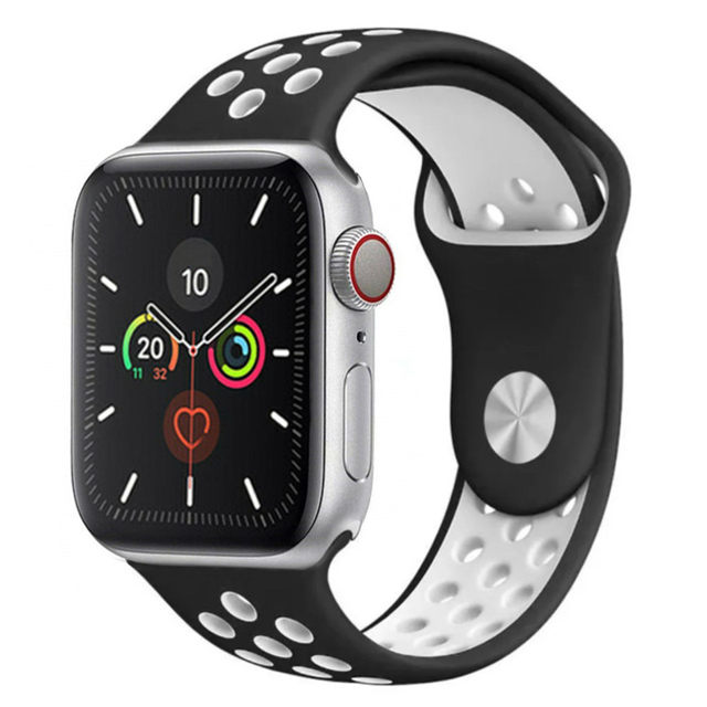 Apple Watch - Apple Watch ベルト スポーツバンド 42mm / 44mm 黒 白の通販 by かんさん32's  shop｜アップルウォッチならラクマ