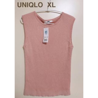 ユニクロ(UNIQLO)のUVカットリブノースリーブセーター(カットソー(半袖/袖なし))