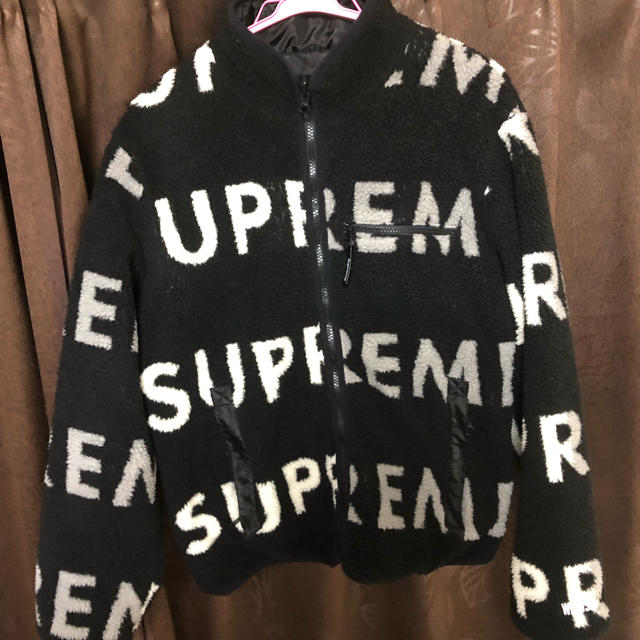 supreme reversible logo fleece jacket M | www.feber.com