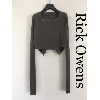 リックオウエンス(Rick Owens)の【美品・送込】リックオウエンス　ショート丈　ニットカーディガン(ニット/セーター)