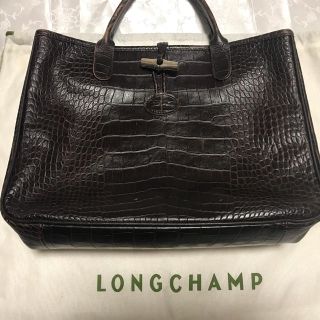 ロンシャン(LONGCHAMP)のロンシャン ロゾ クロコ型押し レザーハンドバッグ(トートバッグ)