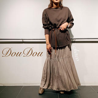 ドゥドゥ(DouDou)の完売品¥11880【DouDou】ギャザープリーツスカート  ロングスカート (ロングスカート)