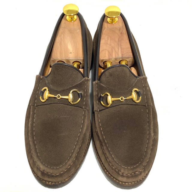 Gucci(グッチ)のGUCCI 7 b ホースビットローファー スエード ブラウン レディース レディースの靴/シューズ(ローファー/革靴)の商品写真