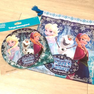 ディズニー(Disney)の非売品♡アナ雪巾着＆ステッカー(ランチボックス巾着)