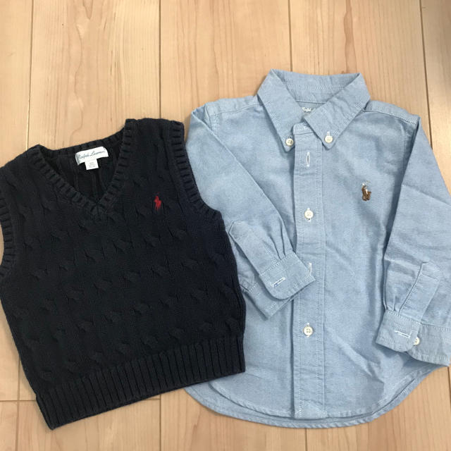 Ralph Lauren(ラルフローレン)のタソ様専用★ラルフローレン ニット シャツセット キッズ/ベビー/マタニティのベビー服(~85cm)(シャツ/カットソー)の商品写真