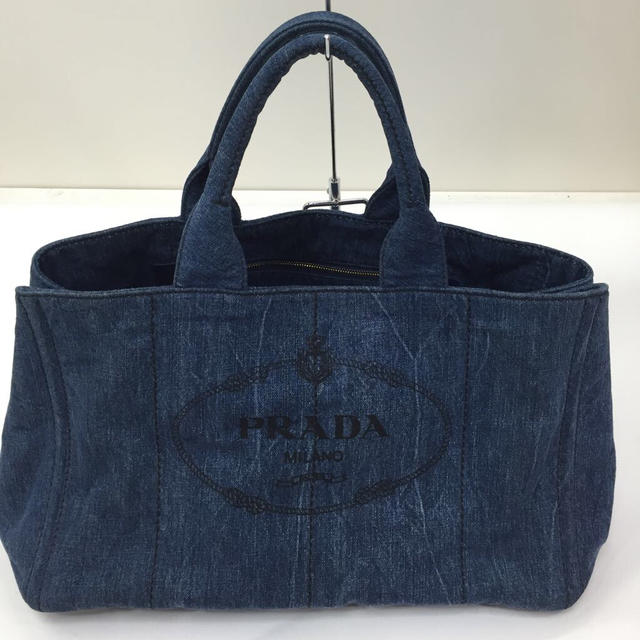 専門ショップ PRADA デニム カナパ プラダ 極美品 - ハンドバッグ