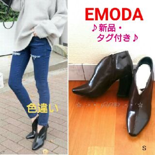 エモダ(EMODA)の★～10/14まで★M/カーブヒールブーティ♡EMODA エモダ 新品 タグ付き(ブーティ)