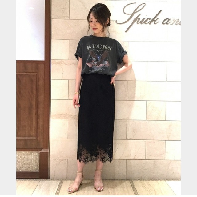 Spick & Span(スピックアンドスパン)のスピック＆スパン　レーススカート　2019AW レディースのスカート(ひざ丈スカート)の商品写真