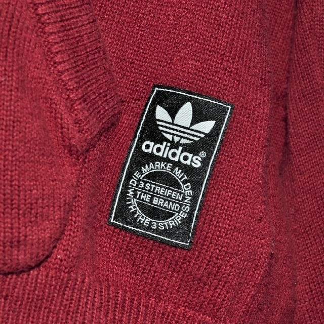 adidas(アディダス)のXL アディダス デカロゴ トレフォイル パーカー ニット  フード 秋冬 メンズのトップス(パーカー)の商品写真