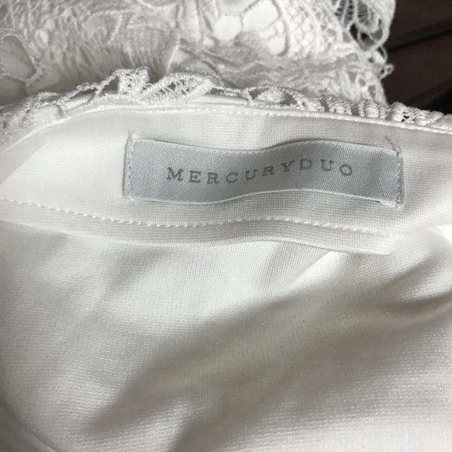 MERCURYDUO(マーキュリーデュオ)のマーキュリーデュオ美品レースタイトスカート#ホワイト レディースのスカート(ミニスカート)の商品写真